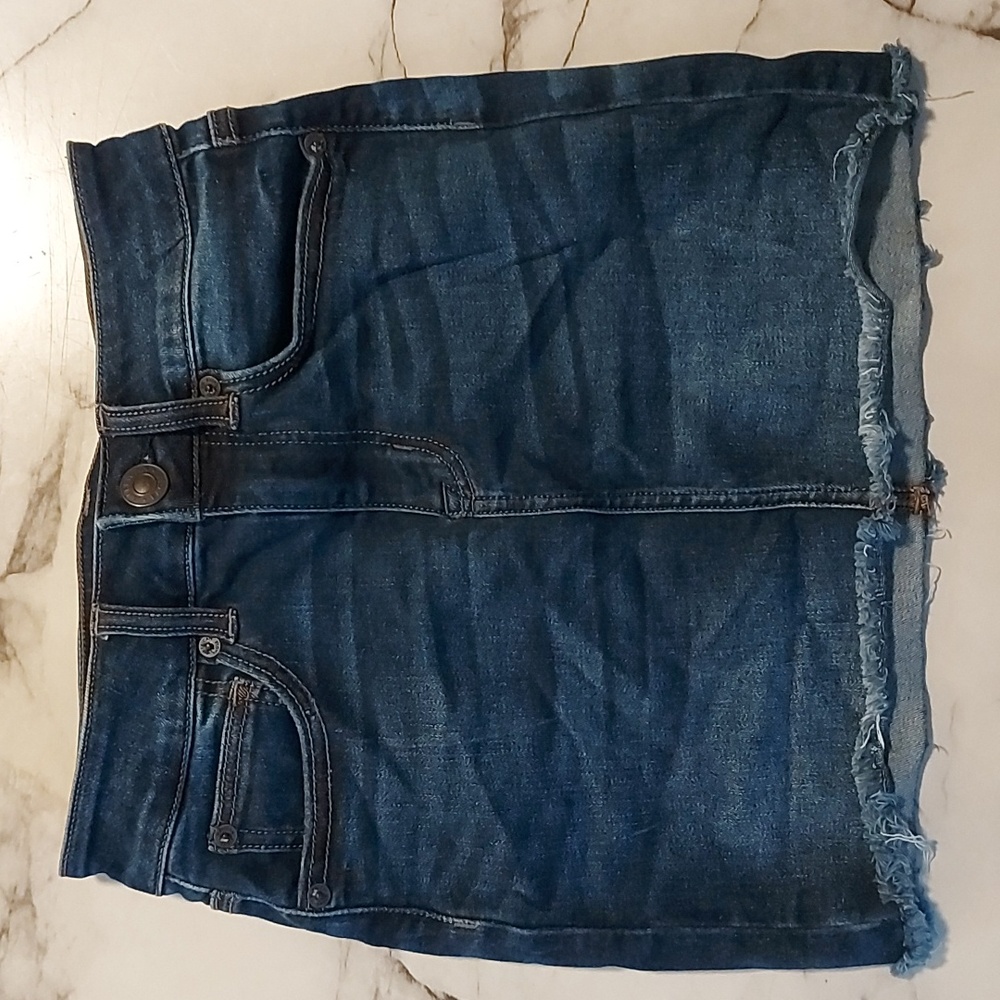 American Eagle Womens Ripped High Rise Denim Jean Skirt